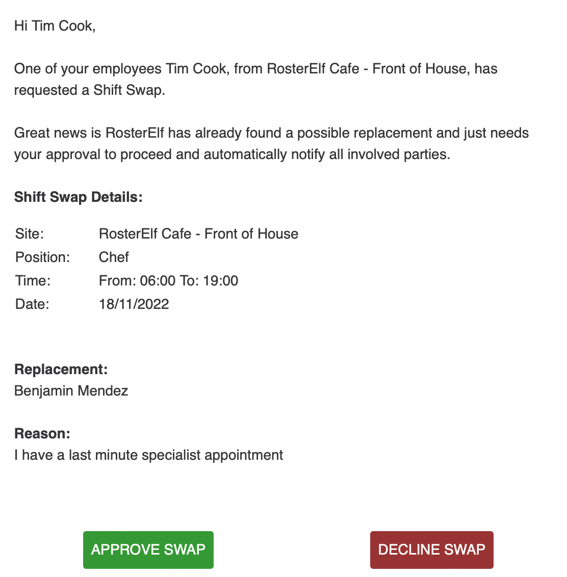 Introduction to Shift Swaps and Open Shifts RosterElf Customer Support
