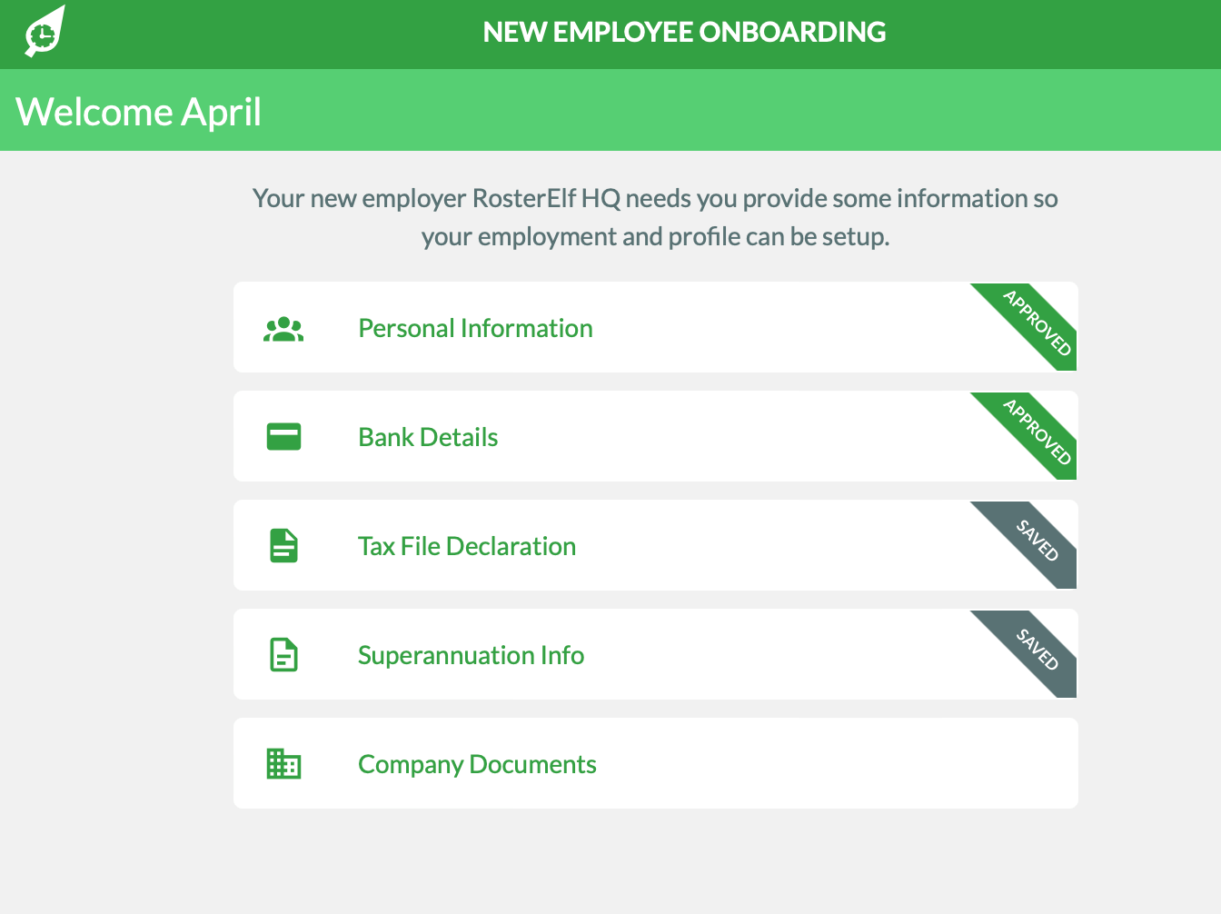 Completing the Staff Onboarding Form RosterElf Customer Support