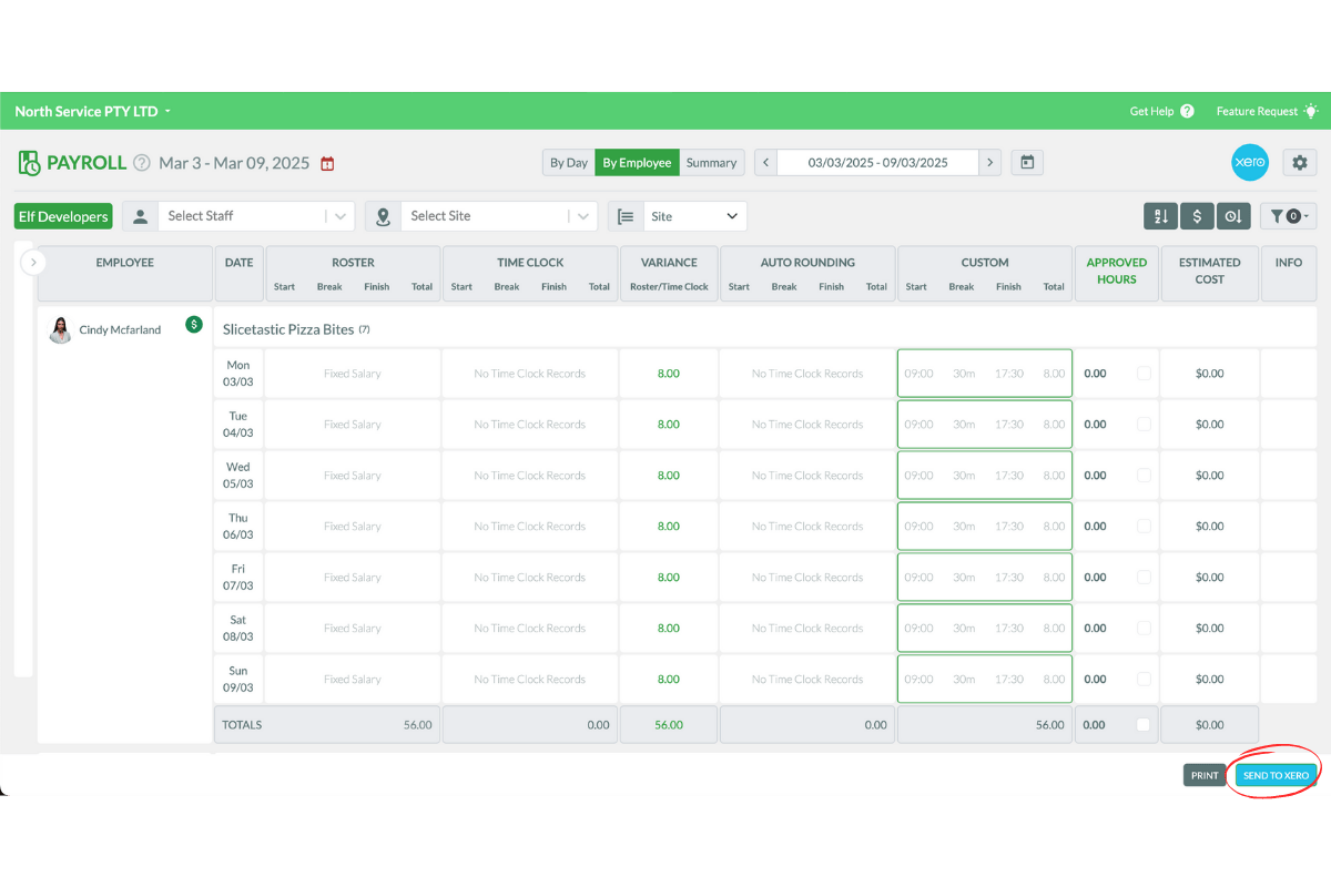 Process payroll button