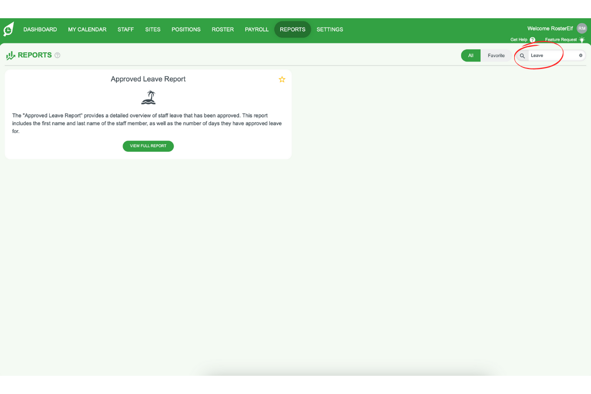 RosterElf - searching for reports